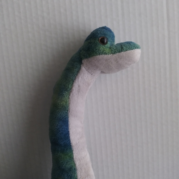 Brontosaurus Dinosaur Blue Green Plush Stuffed Animal 14" Tall by Wild Republic - Picture 5 of 13